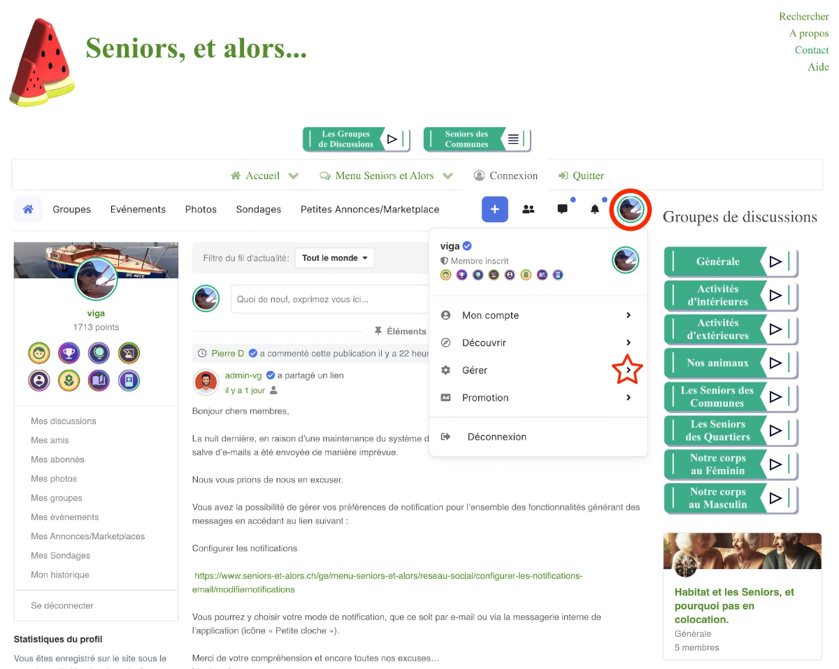 aide gérer notifications